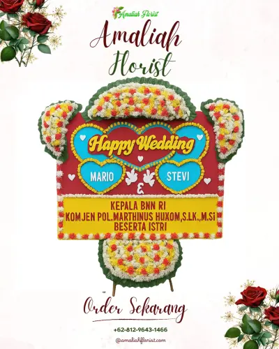Karangan Papan Bunga Pernikahan di Kalisidi